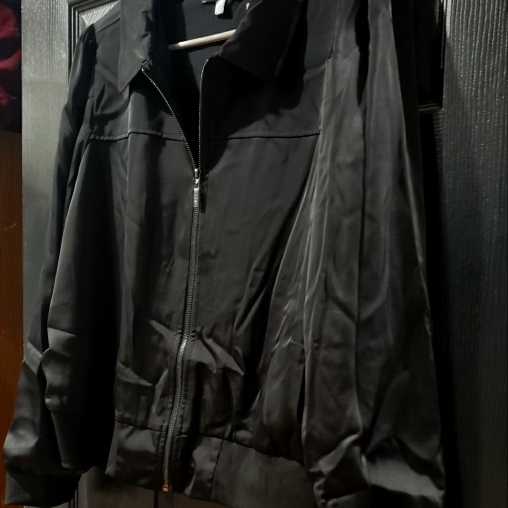 Nicole Miller jacket, New, Large, Satin Bomber Jacket